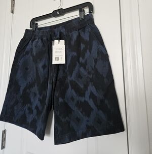 NWT Mens 7 For All Mankind Navy/Black Patterned Shorts 100% Cotton Size 31